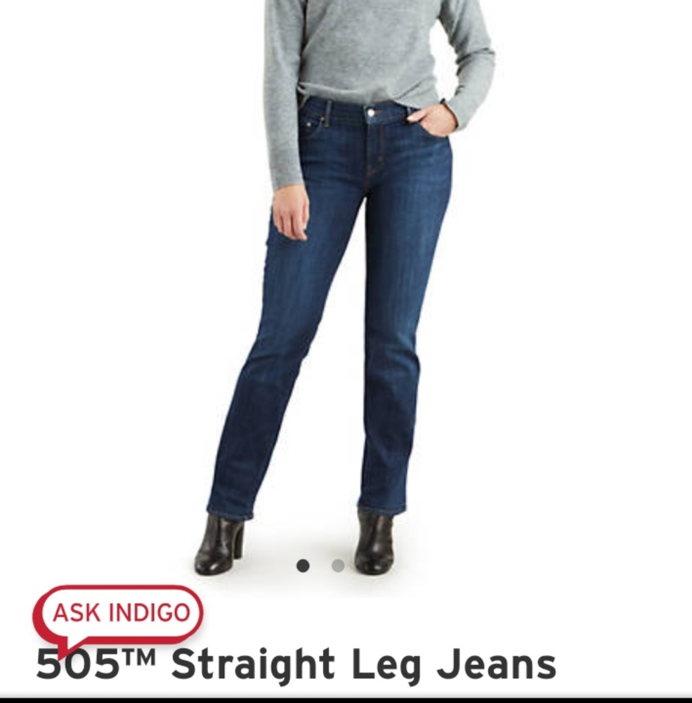👖LEVI'S 505 dark stretch straight leg 34x29